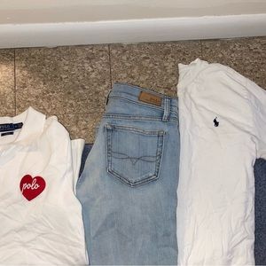 Ralph Lauren Polo outfit: Womans (M) short sleeve t-shirt, Boys (L) long-sleeve